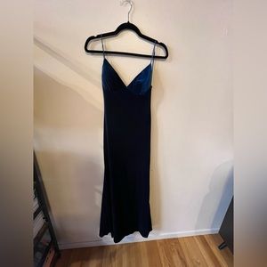 Royal blue velvet gown